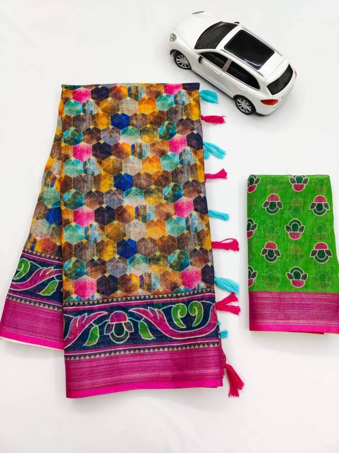 MG 200 Linen Digital Printed Daily Wear Sarees Wholesale Price In Surat